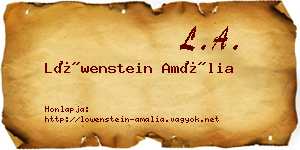 Löwenstein Amália névjegykártya